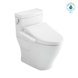 TOTOWASHLET+ Legato One-Piece Elongated 1.28 GPF Toilet and WASHLET C2 Bidet Seat, Cotton White, Vitreous China|Plastic, MW6243074CEFG#01