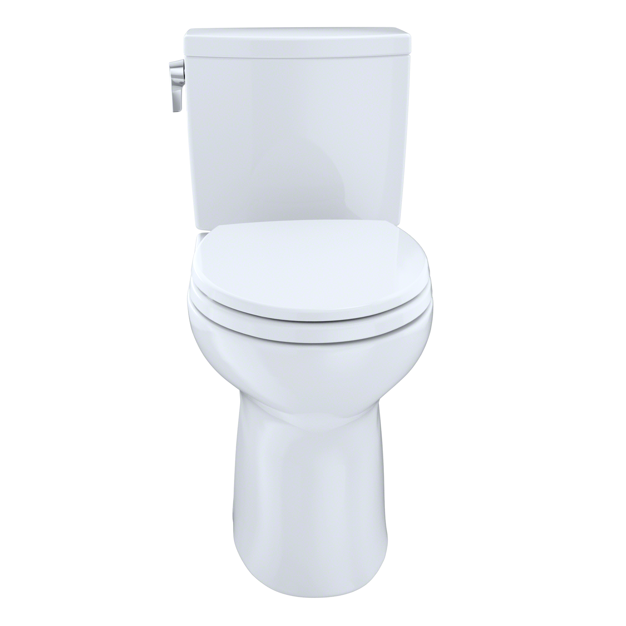 TOTO Drake II 1G Two-Piece Elongated 1.0 GPF Universal Height Toilet with CEFIONTECT and Right-Hand Trip Lever, Cotton White, Vitreous China, CST454CUFRG#01