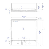 ALFI brand 15.13" x 15.13" Square Above Mount Resin Bathroom Sink, Black & White, No Faucet Hole, ABRS14SBM