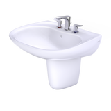 TOTO Prominence Oval Wall-Mount Bathroom Sink with CEFIONTECT and Shroud for 8 Inch Center Faucets, Cotton White, Vitreous China, LHT242.8G#01