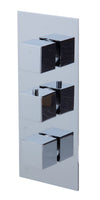 ALFI brand AB2801-PC Polished Chrome Concealed 3-Way Thermostatic Valve Shower Mixer Square Knobs, Brass