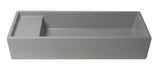 Alternative View of ALFI brand 39.4" x 14.6" Rectangle Above Mount or Semi Recessed Fireclay Bathroom Sink, Gray Matte, No Faucet Hole, AB39TRGM