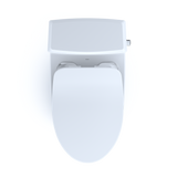 TOTO Connelly Two-Piece Elongated Dual Flush 1.28 and 0.9 GPF with CEFIONTECT and Right Lever, WASHLET+ Ready, Cotton White, Vitreous China, MS494234CEMFRG#01