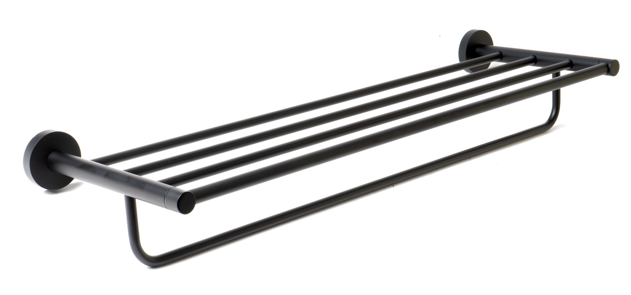 ALFI brand AB9538-BM Black Matte 26" Towel Bar & Shelf, Brass