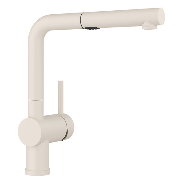 Blanco Linus Low Arc Pull-Out Dual-Spray Kitchen Faucet, Soft White, 1.5 GPM, Brass, 526963