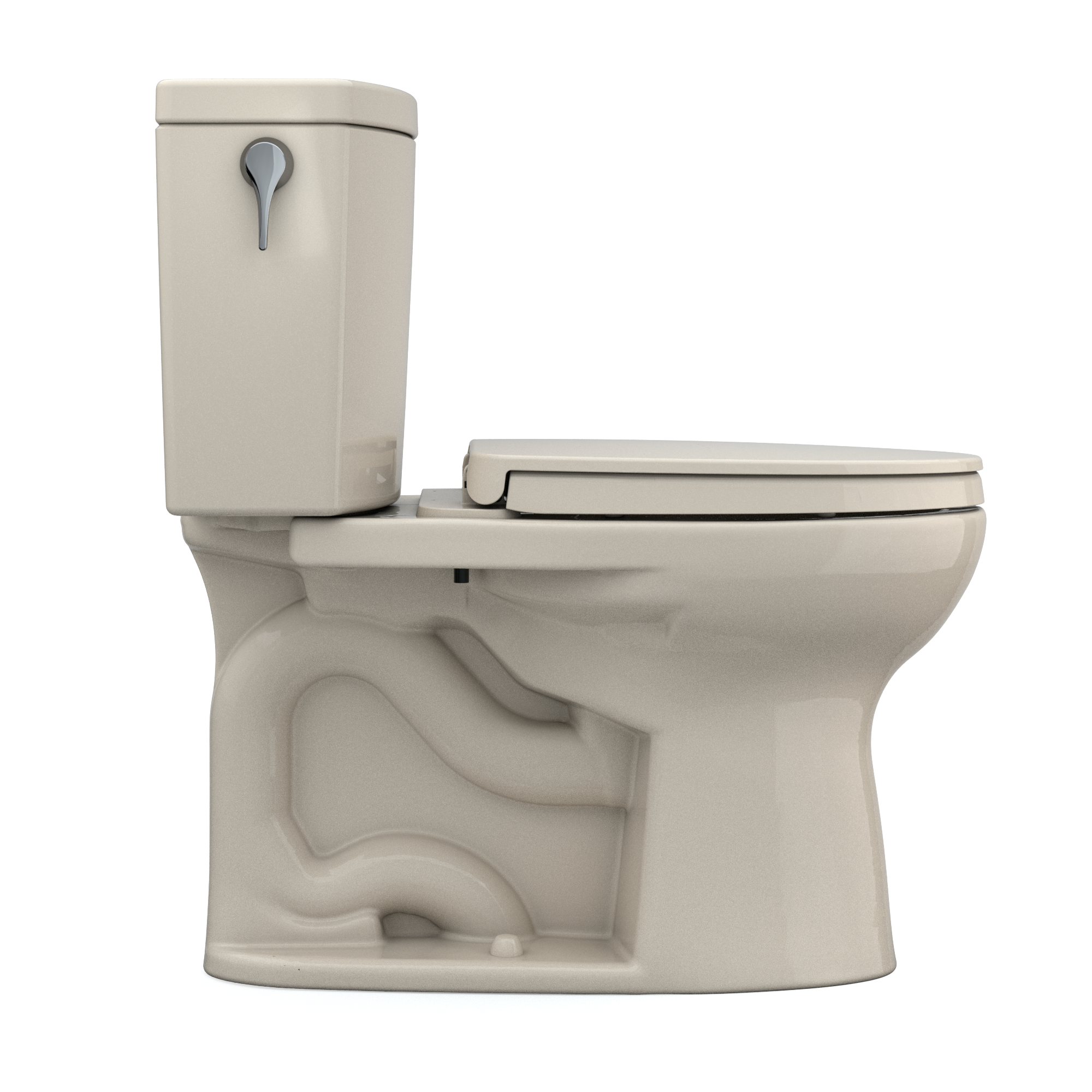 TOTO Drake II 1G Two-Piece Elongated 1.0 GPF Universal Height Toilet with CEFIONTECT and SS124 SoftClose Seat, WASHLET+ Ready, Bone, Vitreous China|Plastic, MS454124CUFG#03