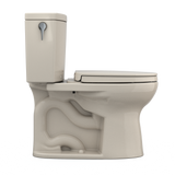 TOTO Drake II 1G Two-Piece Elongated 1.0 GPF Universal Height Toilet with CEFIONTECT and SS124 SoftClose Seat, WASHLET+ Ready, Bone, Vitreous China|Plastic, MS454124CUFG#03