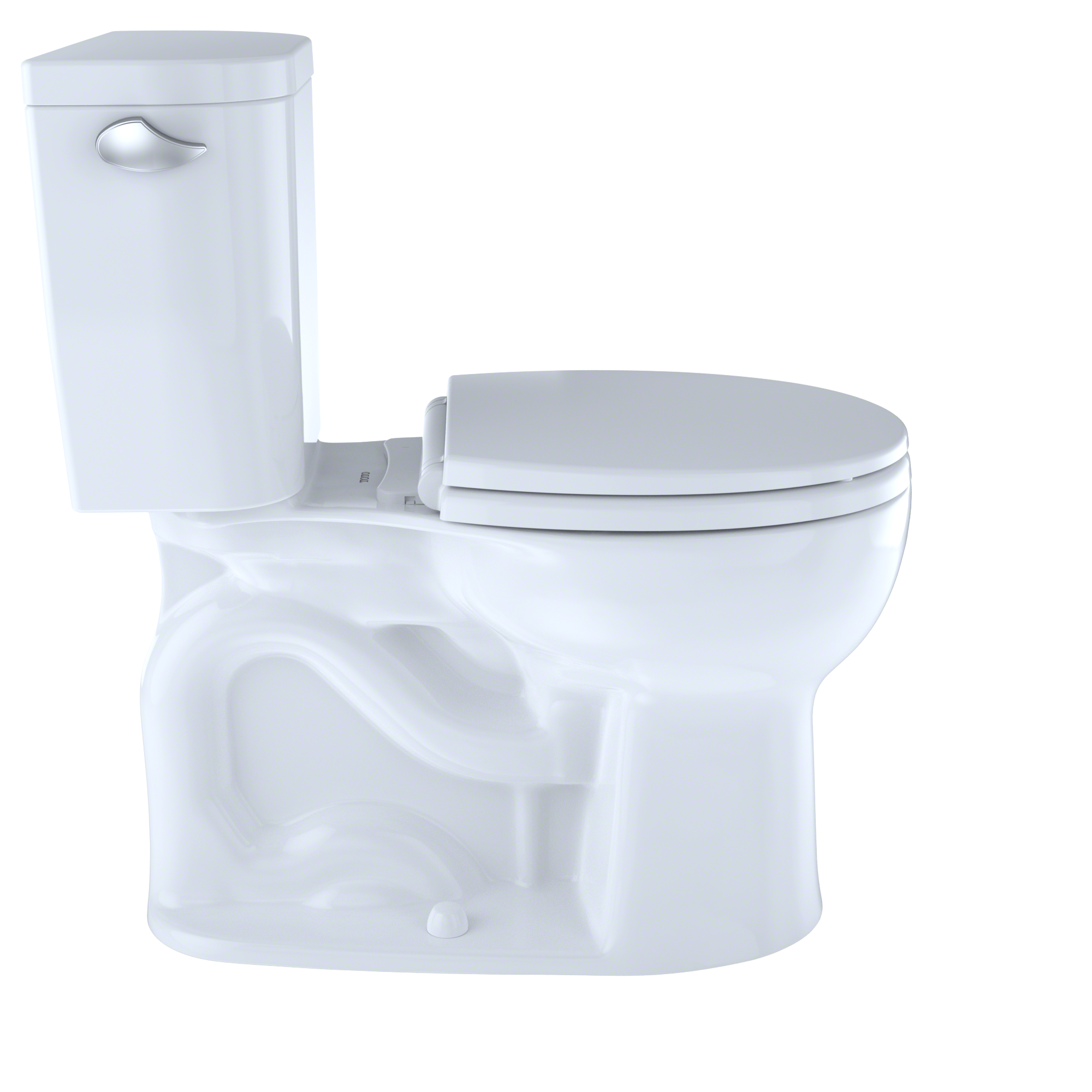 TOTO Entrada Two-Piece Round 1.28 GPF Universal Height Toilet, Cotton White, Vitreous China, CST243EF#01