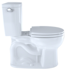 TOTO Entrada Two-Piece Round 1.28 GPF Universal Height Toilet, Cotton White, Vitreous China, CST243EF#01