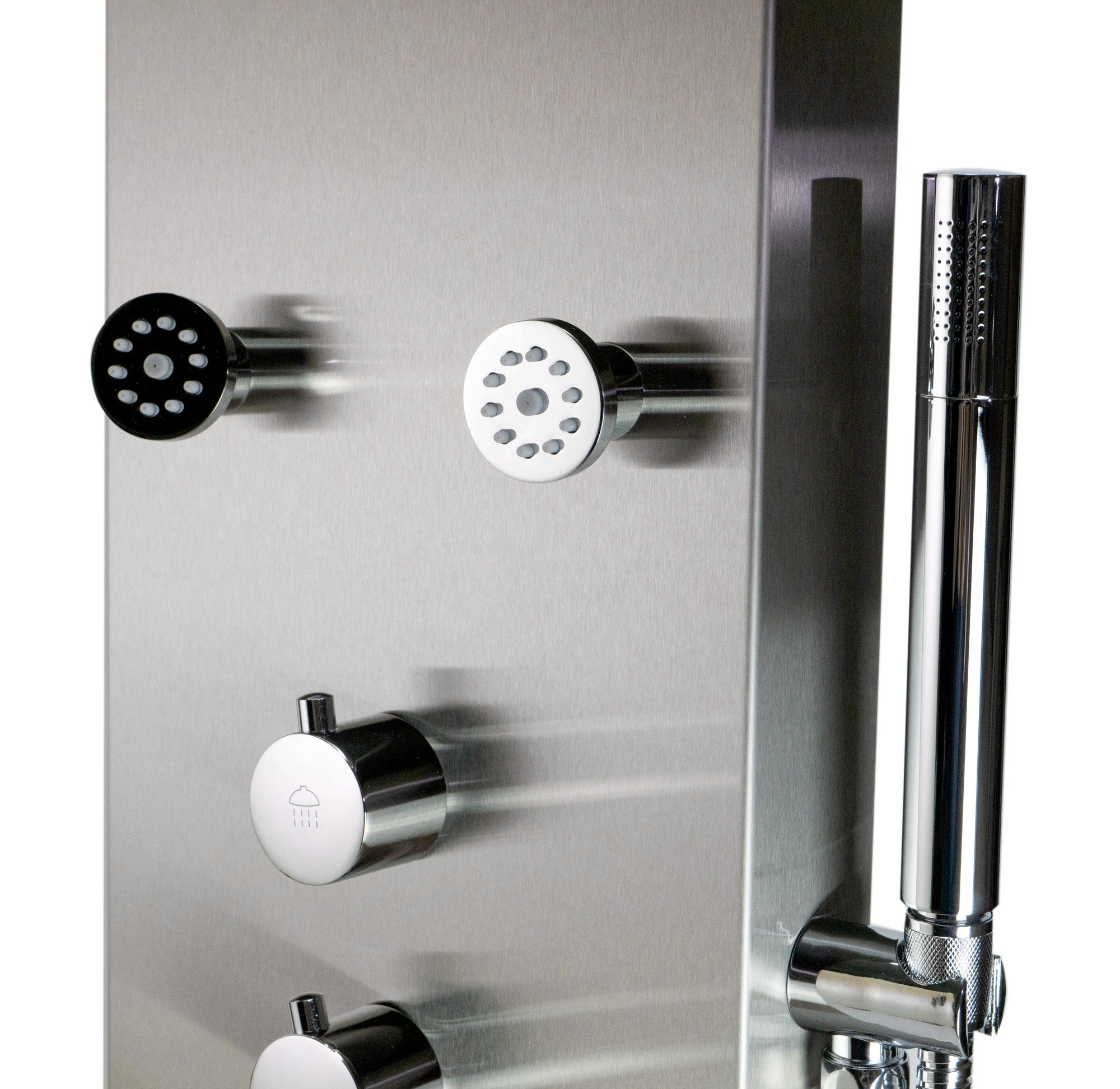 ALFI brand ABSP40 Stainless Steel Shower Panel with 6 Body Sprays, Grey