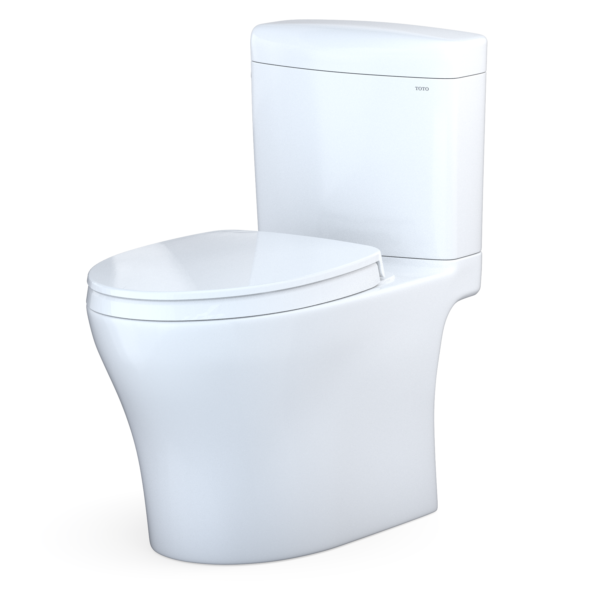TOTO Aquia IV Cube Two-Piece Elongated Dual Flush 1.28 and 0.9 GPF Universal Height Toilet with CEFIONTECT, WASHLET+ Ready, Cotton White, Vitreous China, MS436124CEMFGN#01