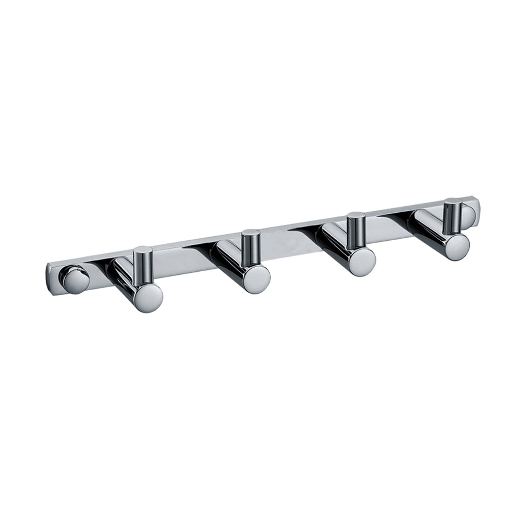 ALFI brand AB9528 Polished Chrome Wall Mounted 4 Prong Robe / Towel Hook Bathroom Accessory, Brass, AB9528-PC