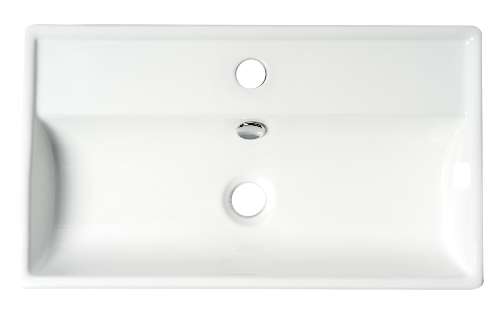 ALFI brand 21.38" x 12.25" Rectangle Wall Mount Porcelain Bathroom Sink, White, 1 Faucet Hole, ABC122