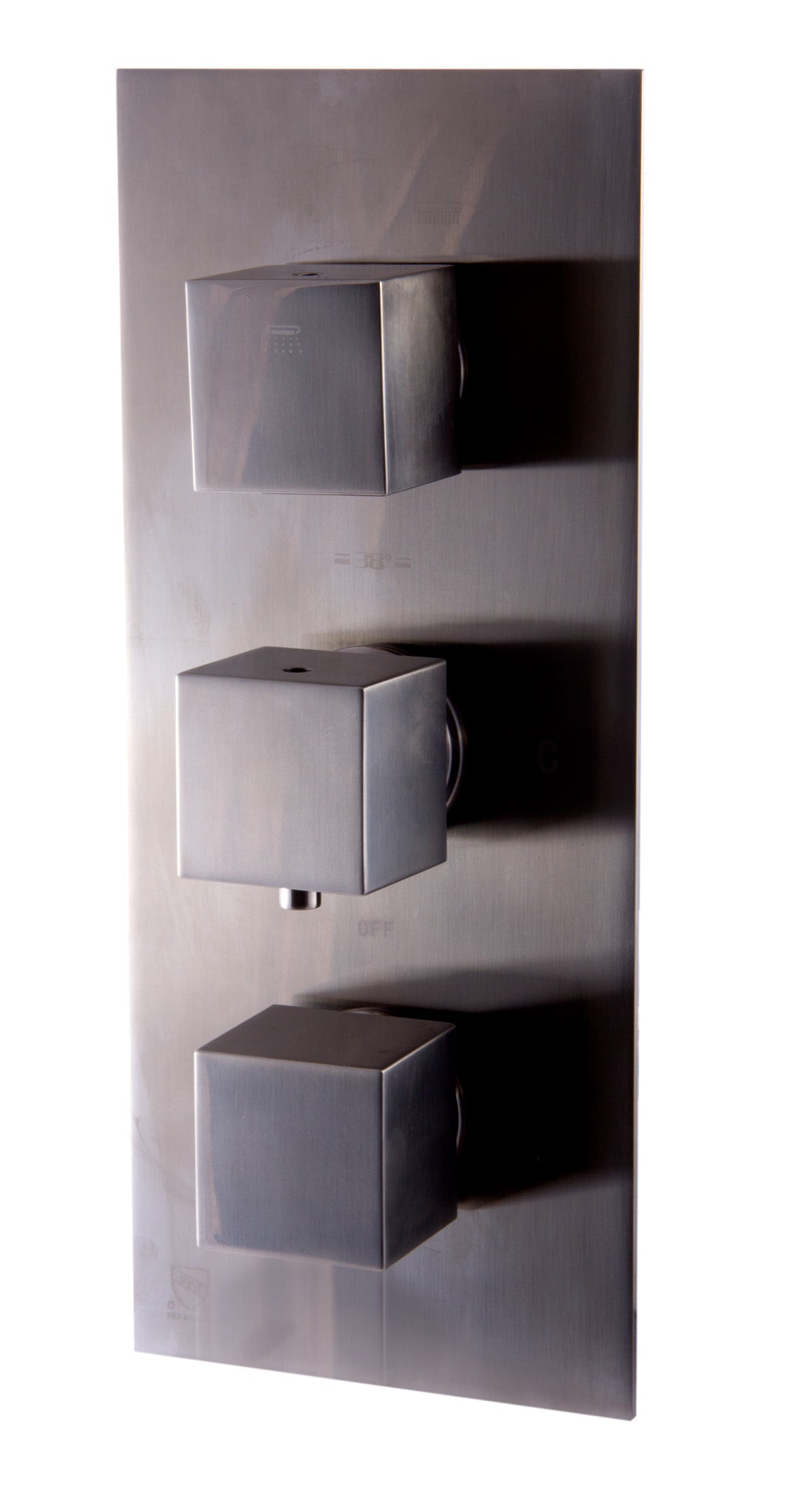 ALFI brand AB2701-BN Brushed Nickel Square 2 Way Thermostatic Shower Mixer, Brass
