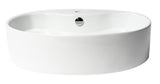 ALFI brand 22" x 18.13" Oval Above Mount Porcelain Bathroom Sink, White, 1 Faucet Hole, ABC910