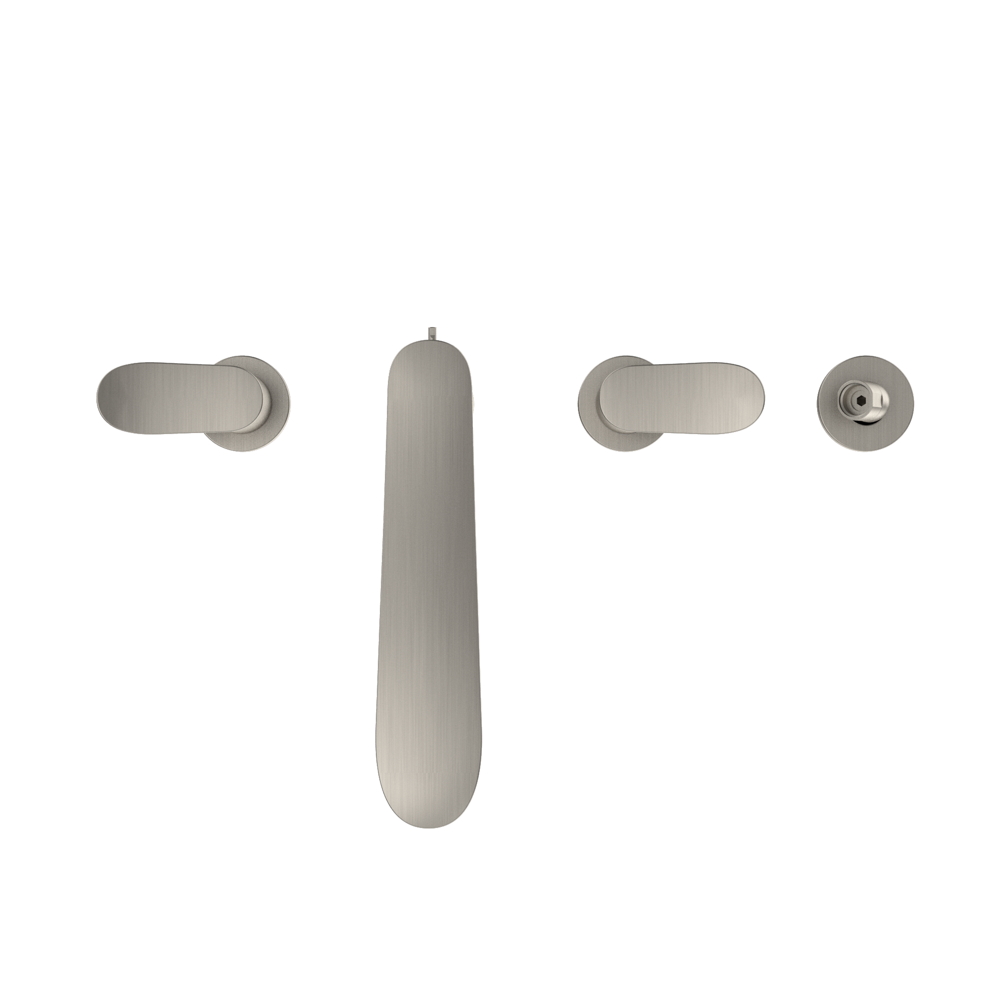 TOTO GO Two-Handle Deck-Mount Roman Tub Filler Trim with Handshower, Brushed Nickel, Brass, TBG01202U#BN
