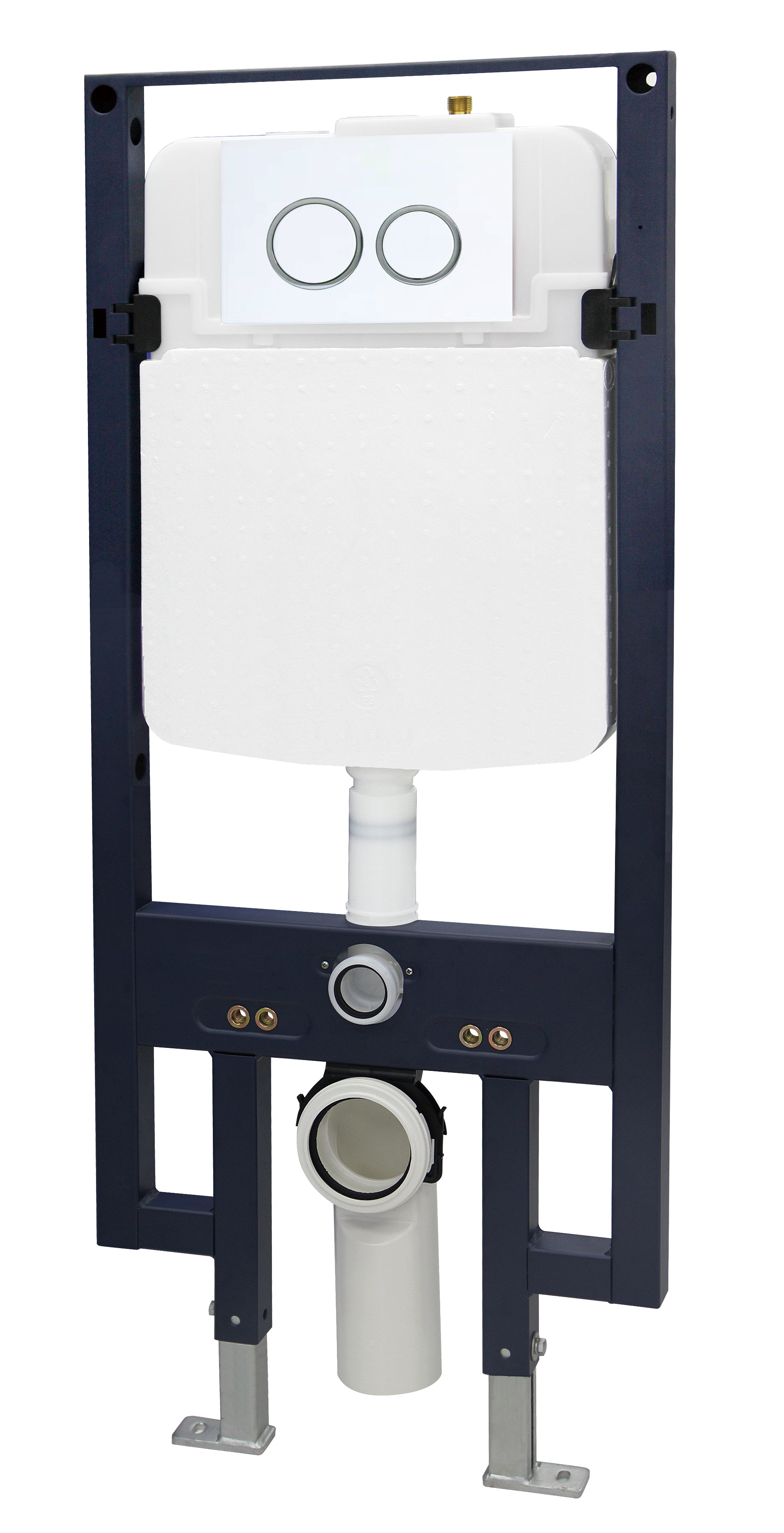 EAGO PWG380-W White Dual Flush Wall Mounted Toilet Tank Carrier for WD101, WD332, WD333, Metal