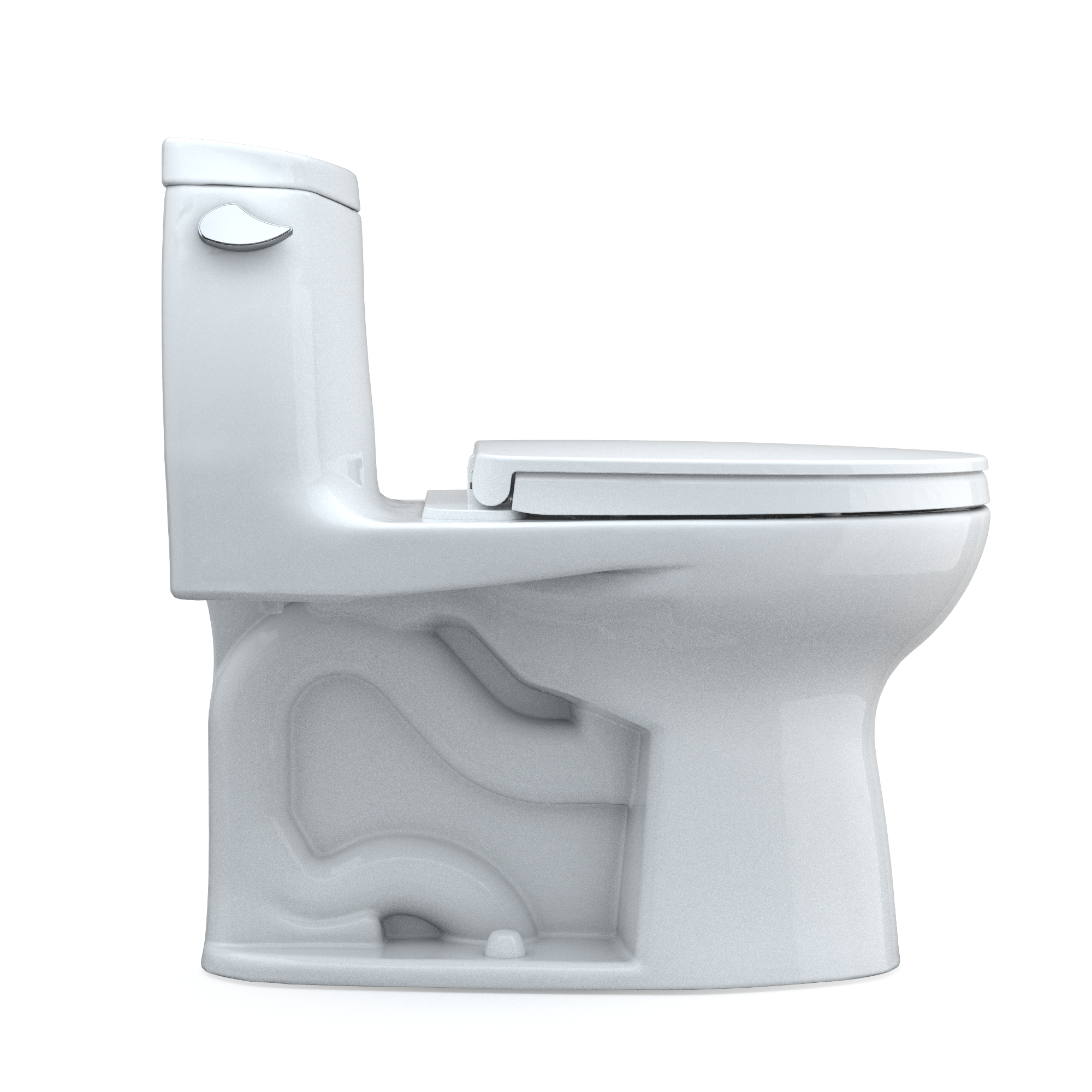 TOTO UltraMax II One-Piece Elongated 1.28 GPF Universal Height Toilet with CEFIONTECT and SS124 SoftClose Seat, WASHLET+ Ready, Cotton White, Vitreous China|Plastic, MS604124CEFG#01