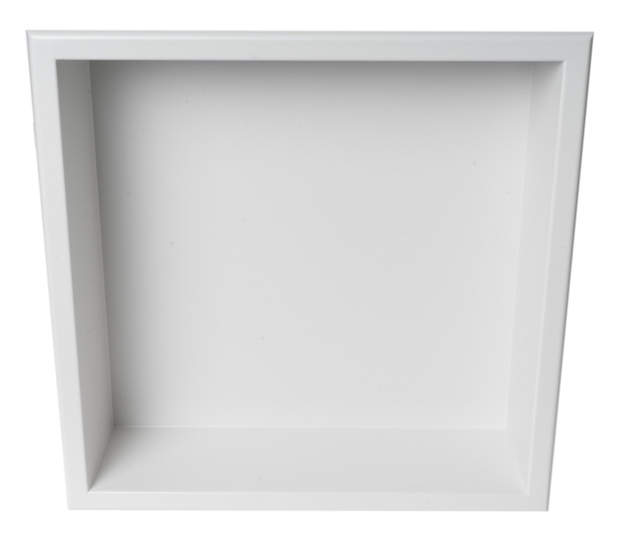 ALFI brand ABNC1616-W 16" x 16" White Matte Stainless Steel Square Single Shelf Bath Shower Niche, 20 Gauge