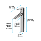 TOTO Brass, TLS01304U#CP LB Series 1.2 GPM Single Handle Bathroom Faucet for Semi-Vessel Sink with Drain Assembly, Polished Chrome