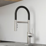 Blanco Catris Flexo Semi-Pro Pull-Down Dual-Spray Kitchen Faucet, PVD Steel, 1.5 GPM, Brass, 402448