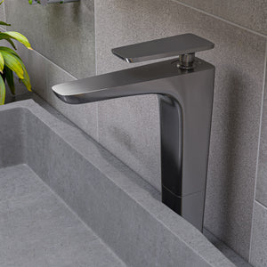 Alternate Image for ALFI Brushed Nickel Tall Single Hole Modern Bathroom Faucet, AB1778-BN