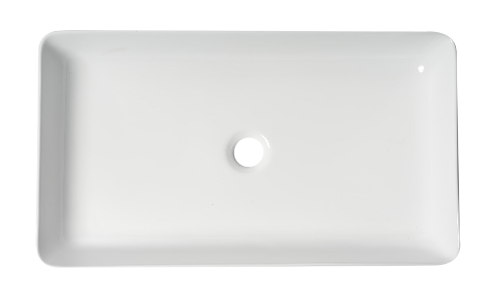 ALFI brand 24" x 13.63" Rectangle Above Mount Porcelain Bathroom Sink, White, No Faucet Hole, ABC902-W
