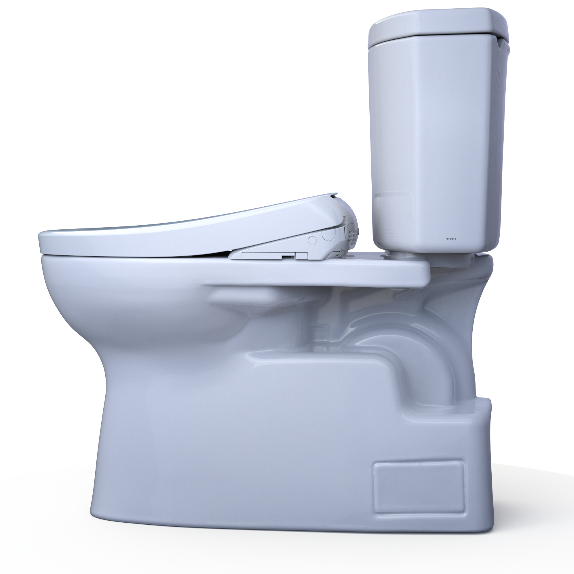TOTO WASHLET+ Vespin II Two-Piece Elongated 1.28 GPF Toilet with Auto Flush WASHLET+ S7A Contemporary Bidet Seat, Cotton White, Vitreous China|Plastic, MW4744736CEFGA#01