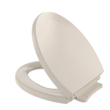 TOTO SoftClose Non Slamming, Slow Close Round Toilet Seat and Lid, Bone, Plastic, SS113#03