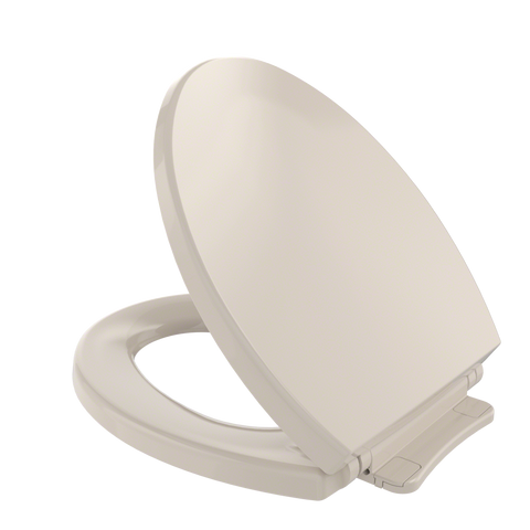 TOTO SoftClose Non Slamming, Slow Close Round Toilet Seat and Lid, Bone, Plastic, SS113#03