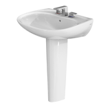 TOTO Prominence Oval Basin Pedestal Bathroom Sink with CEFIONTECT for 8 inch Center Faucets, Cotton White, Vitreous China, LPT242.8G#01