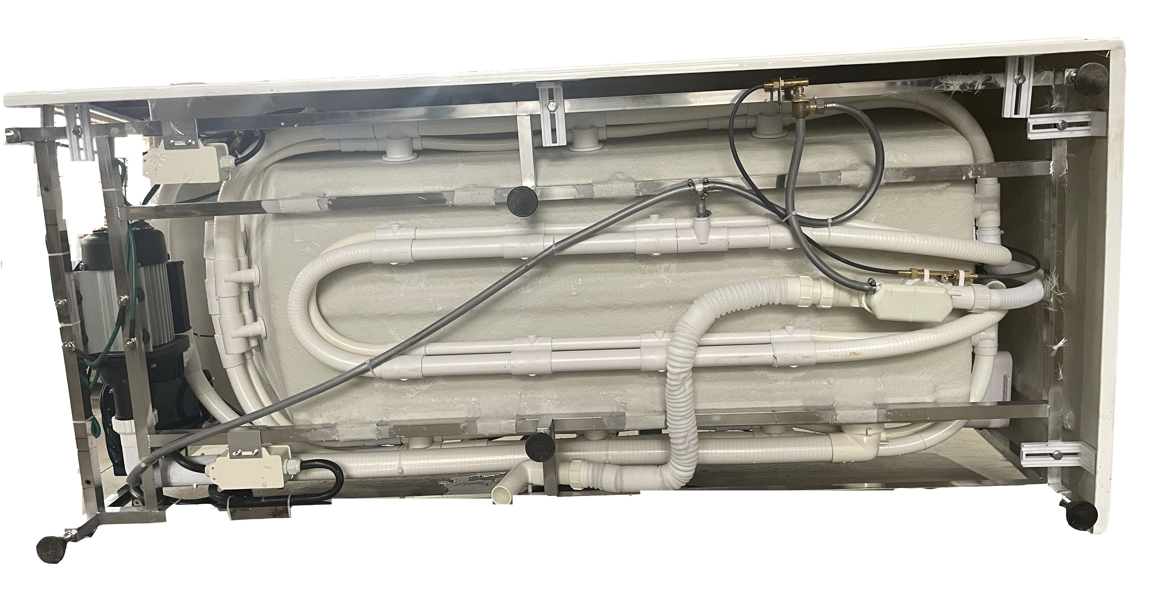 Eago 71" Acrylic Corner Rectangle Bathtub with Fixtures, White, AM154ETL-R6
