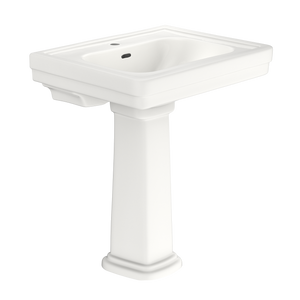 Alternate Image for TOTO Promenade 27-1/2" x 22-1/4" Rectangular Pedestal Bathroom Sink for Single Hole Faucets, Colonial White, LPT530.8N#11, Vitreous China, LPT530N#11