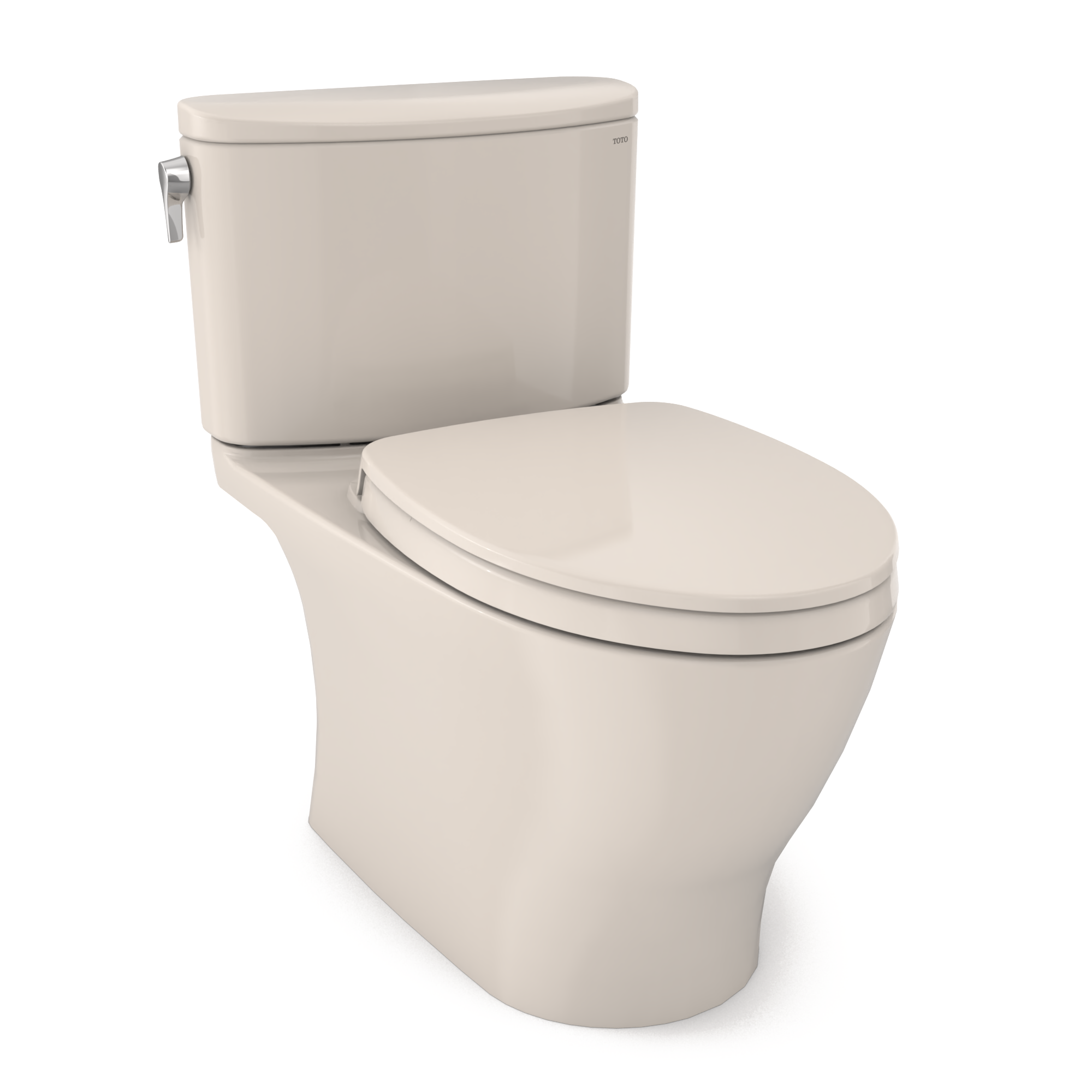TOTO Nexus Two-Piece Elongated 1.28 GPF Universal Height Toilet with CEFIONTECT and SS124 SoftClose Seat, WASHLET+ Ready, Sedona Beige, Vitreous China, MS442124CEFG#12