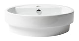 ALFI brand 19.13" x 19.13" Round Drop In Porcelain Bathroom Sink, White, 1 Faucet Hole, ABC702