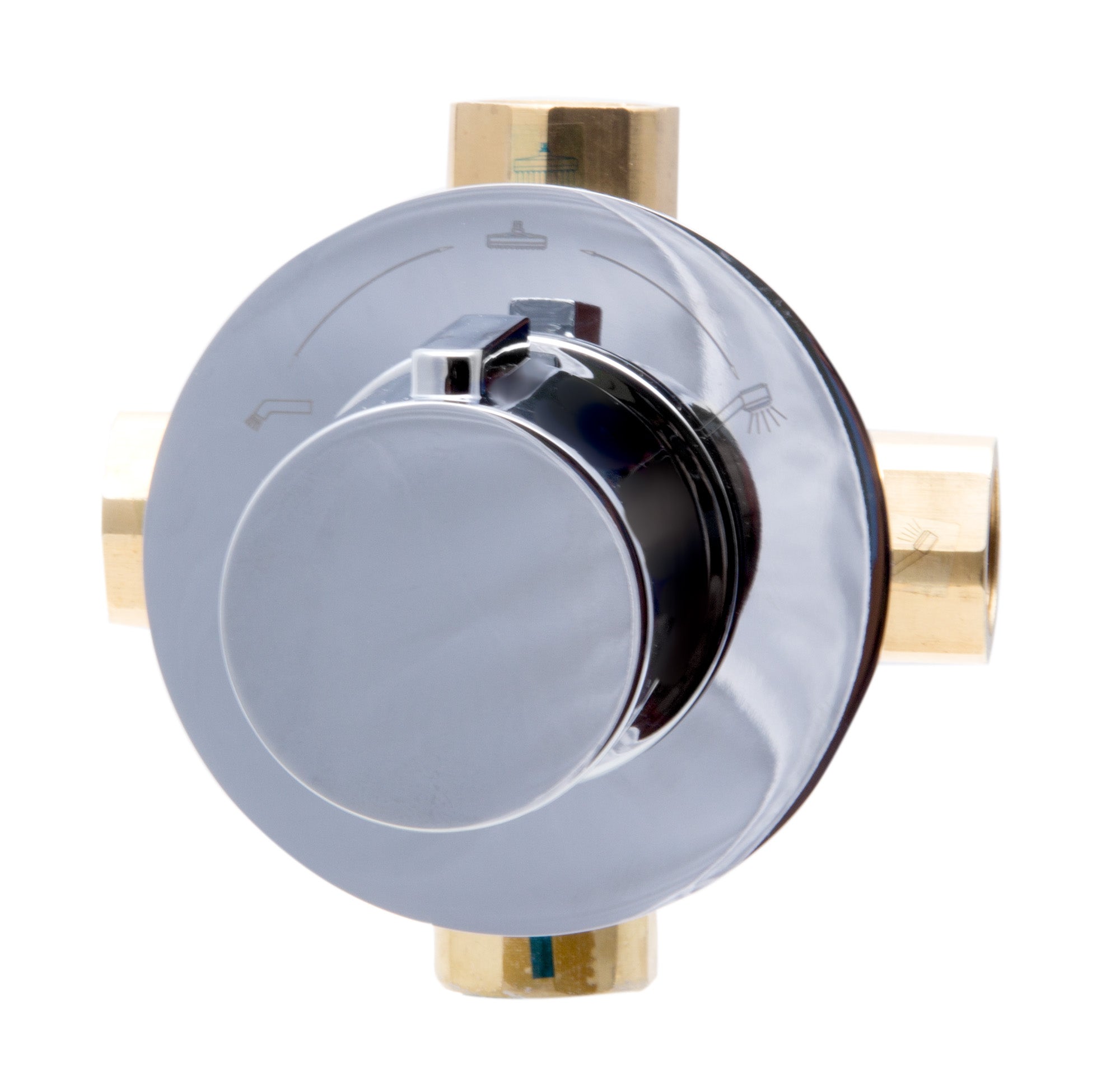 ALFI brand AB9101-PC Polished Chrome Modern Round 3 Way Shower Diverter, Brass