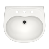 TOTO Supreme Oval Wall-Mount Bathroom Sink with CEFIONTECT and Shroud for 8 Inch Center Faucets, Colonial White, Vitreous China, LHT241.8G#11