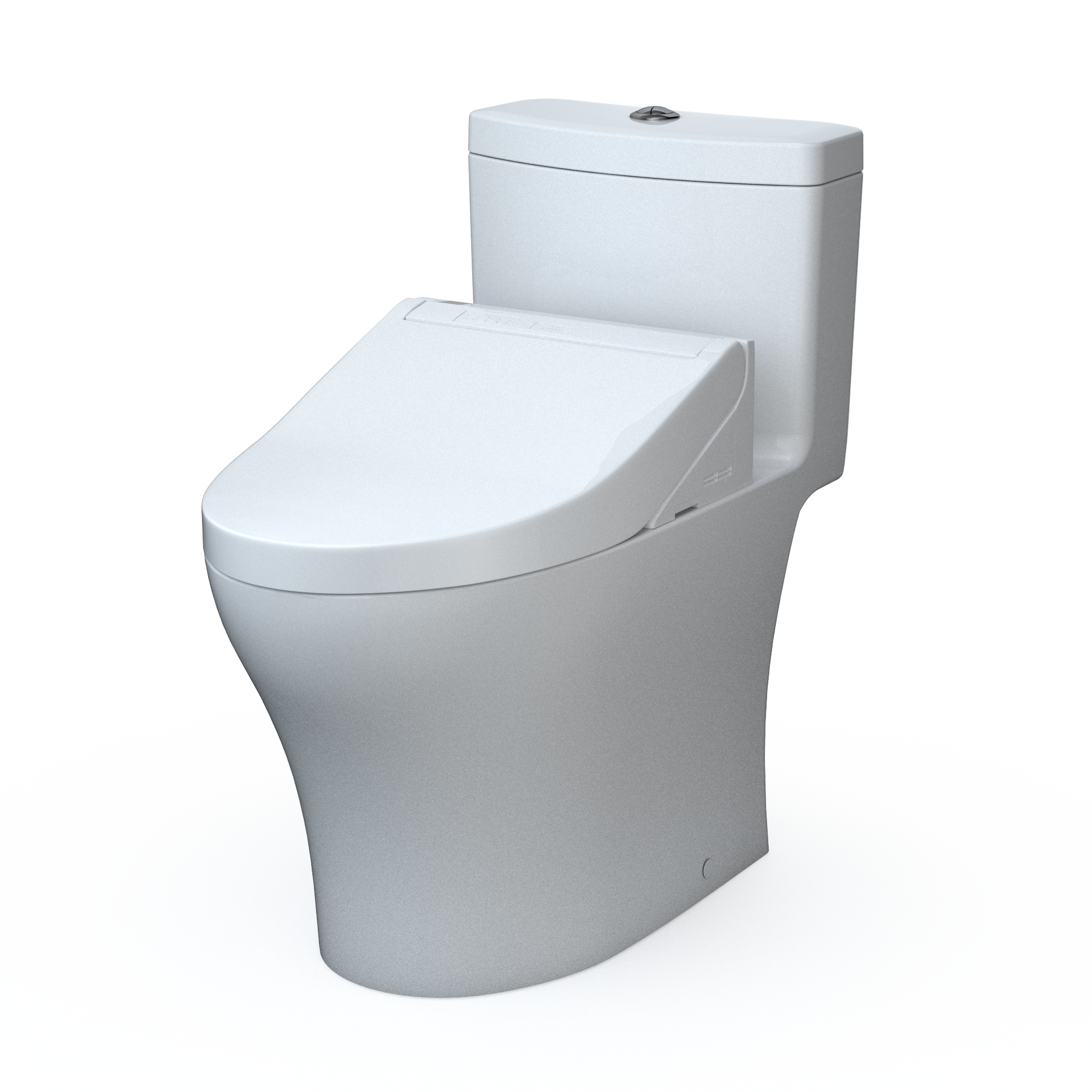 TOTO WASHLET+ Aquia IV One-Piece Elongated Dual Flush 1.28 and 0.9 GPF Toilet and WASHLET C5 Bidet Seat, Cotton White- Vitreous China|Plastic, MW6463084CEMFGN#01