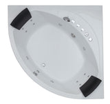 Eago 59" Acrylic Corner Neo-angle Round Bathtub, White, AM200