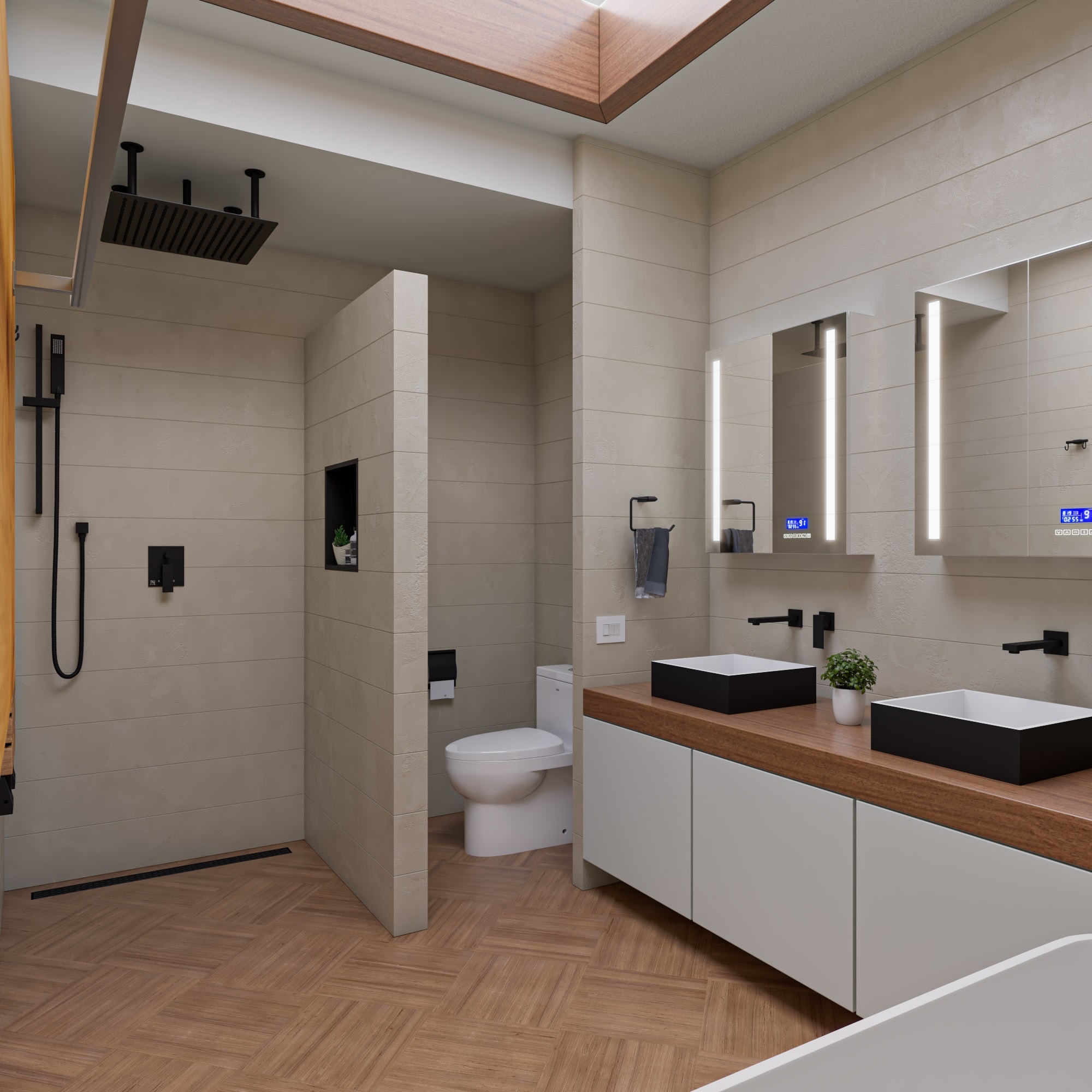 ALFI brand AB5601-BM Black Matte Shower Valve with Square Lever Handle and Diverter, Brass