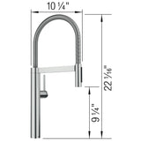 Blanco Culina II Semi-Pro Pull-Down Dual-Spray Kitchen Faucet, PVD Steel, 1.5 GPM, Brass, 527472