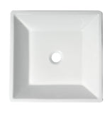 ALFI brand 16.5" x 16.5" Square Above Mount Porcelain Bathroom Sink, White, No Faucet Hole, ABC912