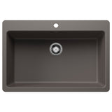 Blanco Liven 33" Dual Mount Silgranit Kitchen Sink, Volcano Gray, 1 Faucet Hole, 443200