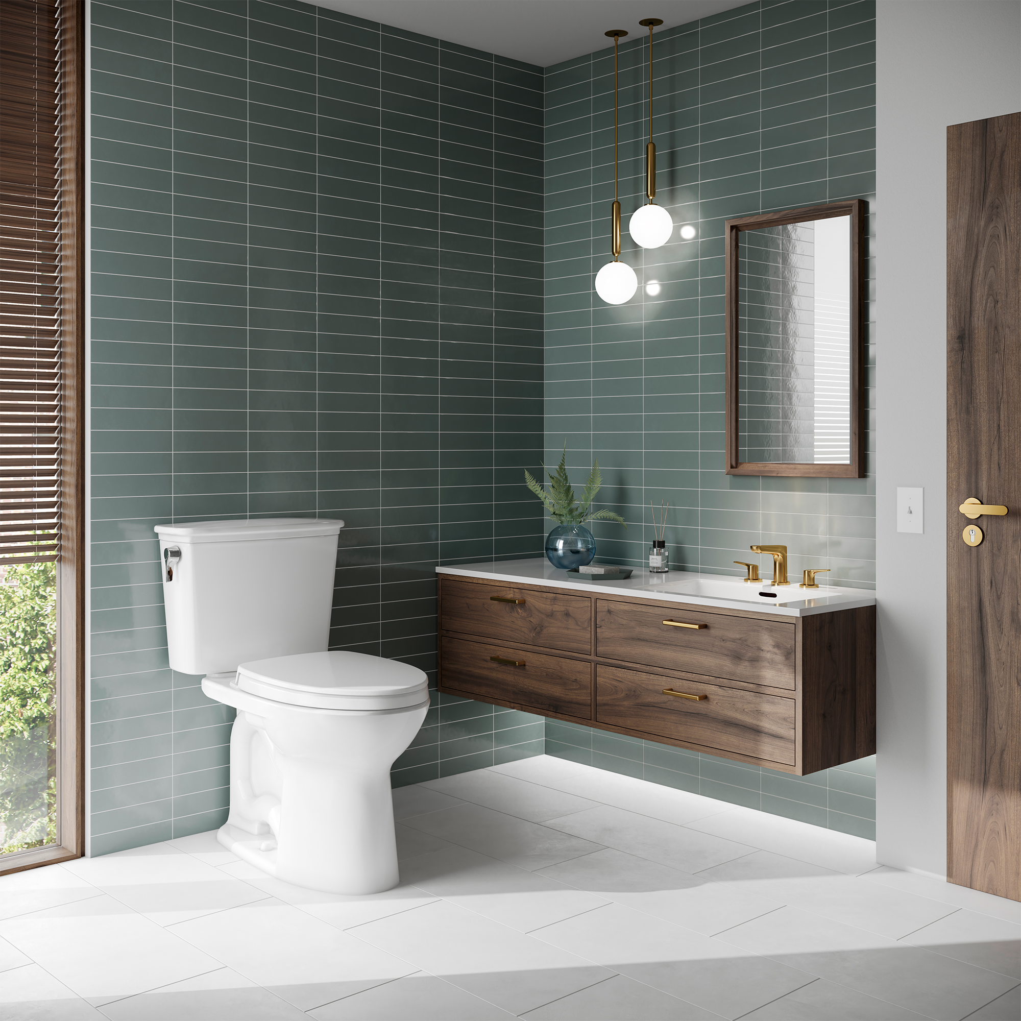 TOTO Drake Transitional Two-Piece Elongated 1.28 GPF Universal Height TORNADO FLUSH Toilet with CEFIONTECT, Colonial White, Vitreous China, CST786CEFG#11