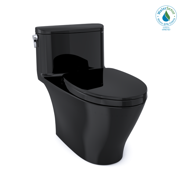 TOTO Nexus One-Piece Elongated 1.28 GPF Universal Height Toilet with SS124 SoftClose Seat, WASHLET+ Ready, Ebony, Vitreous China, MS642124CEF#51