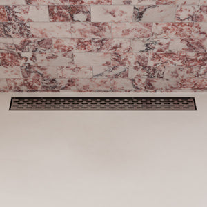 Alternate Image for ALFI brand ABLD32C 32" Modern Stainless Steel Linear Shower Drain with Groove Holes, ABLD32C-BSS