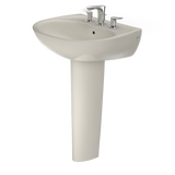 TOTO Supreme Oval Basin Pedestal Bathroom Sink with CeFiONtect for 8 Inch Center Faucets, Sedona Beige, Vitreous China, LPT241.8G#12