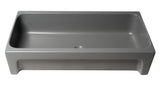 ALFI brand 35.5" x 17.75" Rectangle Above Mount or Semi Recessed Fireclay Bathroom Sink, Gray Matte, No Faucet Hole, AB36TRGM