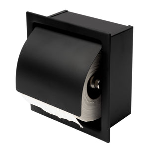 Alternate Image for ALFI brand ABTPC77-BLA Black Matte Stainless Steel Recessed Toilet Paper Holder with Cover