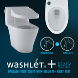 TOTO Aquia IV WASHLET+ Two-Piece Elongated Dual Flush 1.28 and 0.9 GPF Toilet, Ebony, Vitreous China, MS446124CEMN#51